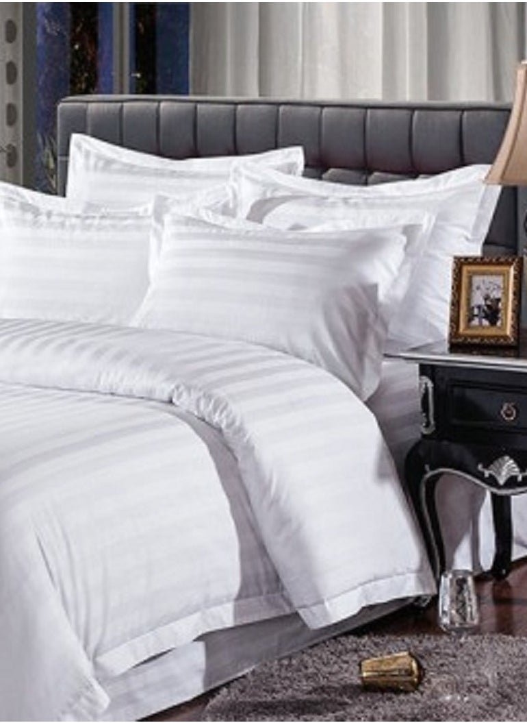 Cozy Bedroom Starter 4-Piece Set – Includes 1 Stripe Pillow 75 x 50cm, 1 Bed Sheet 100 x 200cm, 1 Duvet 160 x 320cm, and 1 Duvet Cover 160 x 320cm – Perfect for Comfortable Sleep and Modern Home Decor – Standard Size Bedding Essentials