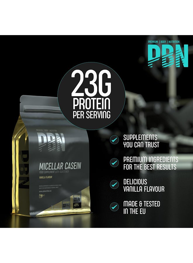 Premium Body Nutrition Micellar Casein 1kg Vanilla Pouch - Image 2