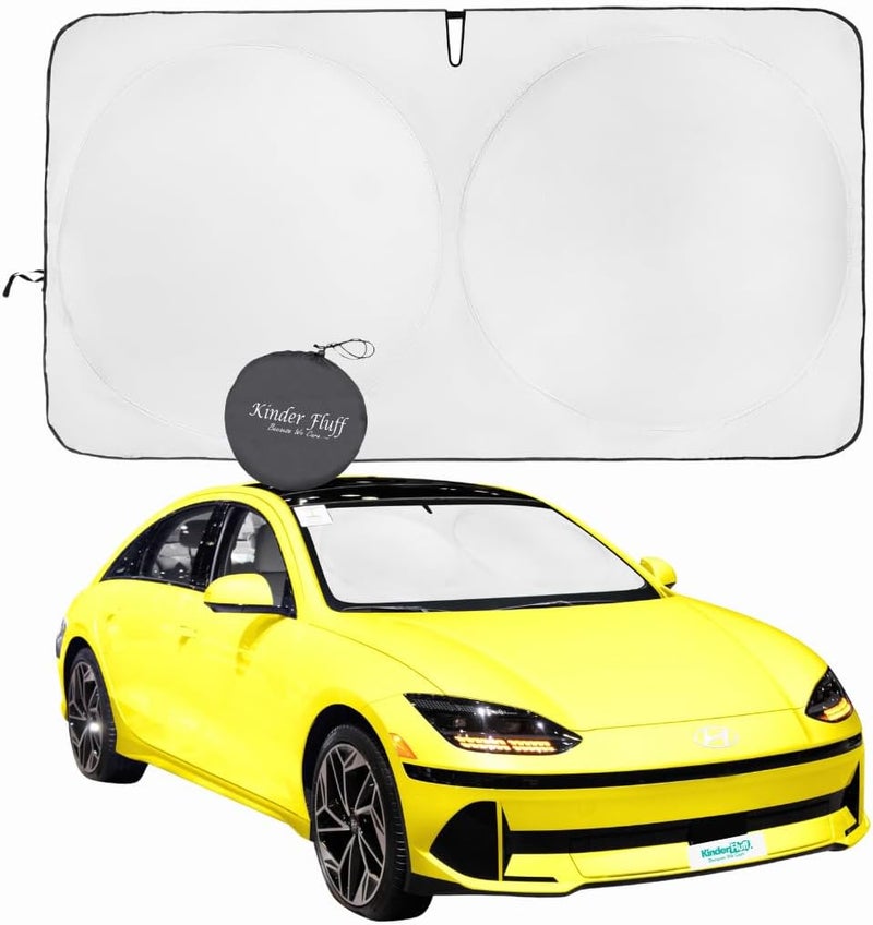 Windshield Sunshade - Reflective Car Sun Protection, Certified 99% UVR Block, Size M 155x81cm - Image 1