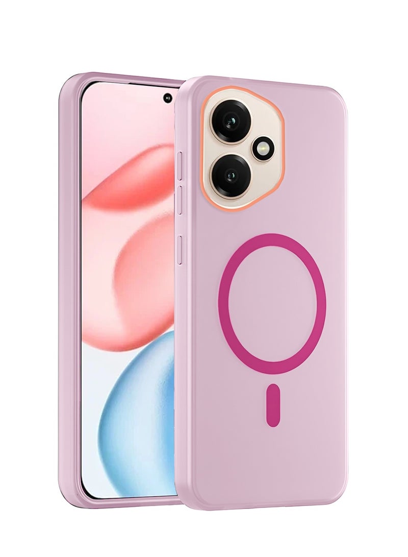 دبليو تيك غطاء أنيق لهاتف Honor 400 5G 2025 هجين شفاف مع شحن مغناطيسي وحواف كاميرا مرتفعة (MCMPMN) - لون وردي فاتح - Image 1