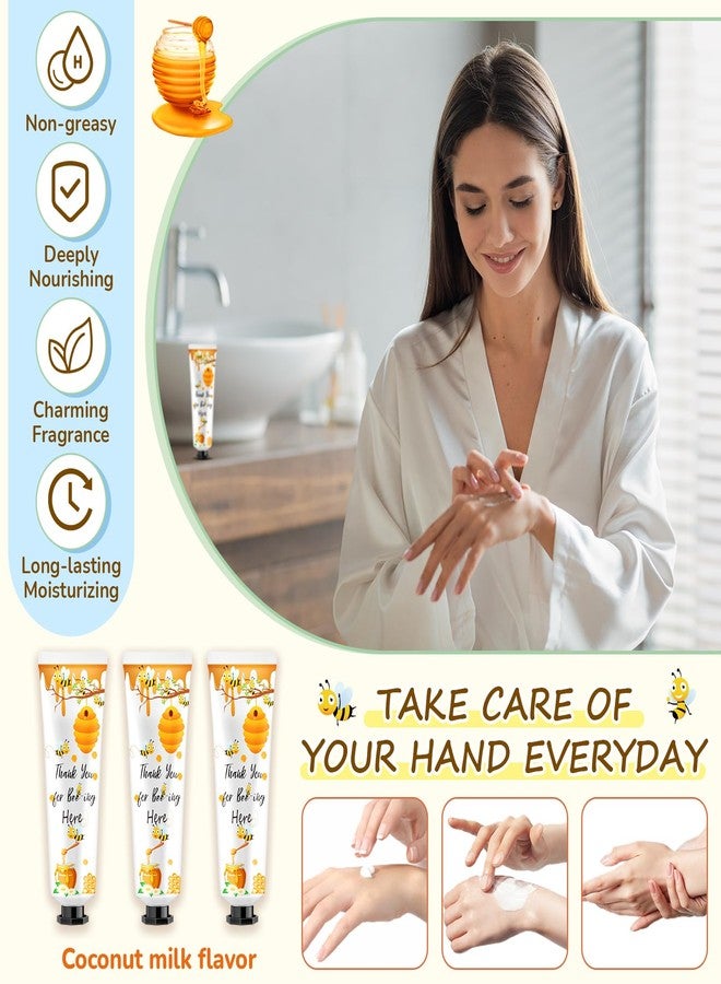 Swiffen 24 Sets Honey Hand Cream Gifts Bulk Bee Baby Shower Favors for Guest a Little Honey Is on The Way Thank You for Bee-ing Here Travel Size Lotion with Organza Bags - Image 4