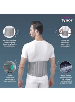 Tynor Back Brace by TYNOR | Tynor Lumbo Sacral Belt (Back Support for Men & Women, Herniated Disc, Sciatica, Scoliosis, Lumbar Back Support Belt with Compression, Adjustable Lumbar Support, Back Pain Suppor 