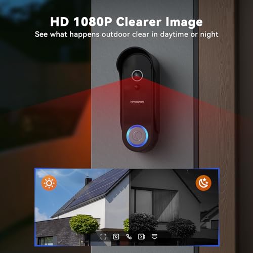 Tmezon Wireless Video Doorbell with Camera and Monitor WiFi Doorbell Intercom System, 1080P Camera with Monitor, Video Door Phone 7''Touch Screen, Motion Detection, No Monthly Fees, Tuya APP 2.4G/5G - Image 5