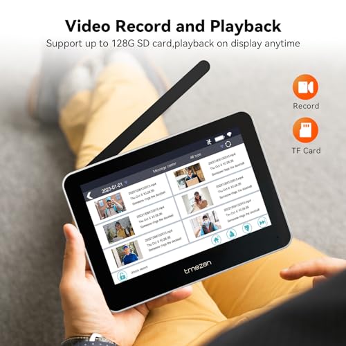 Tmezon Wireless Video Doorbell with Camera and Monitor WiFi Doorbell Intercom System, 1080P Camera with Monitor, Video Door Phone 7''Touch Screen, Motion Detection, No Monthly Fees, Tuya APP 2.4G/5G - Image 2