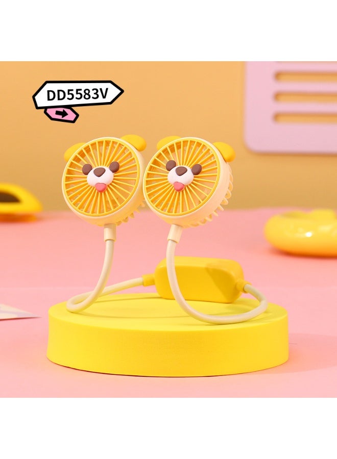 Nariele New USB Cute Cartoon Two Speed Adjustable Neck Hanging Small Fan