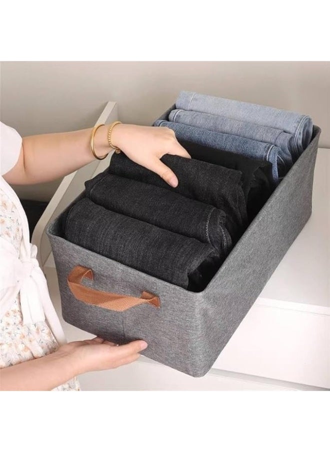 Generic 1pc Multi-purpose Canvas Storage Box for Clothes Pants Toys Sundry Foldable 44*28*14cm  - Image 2