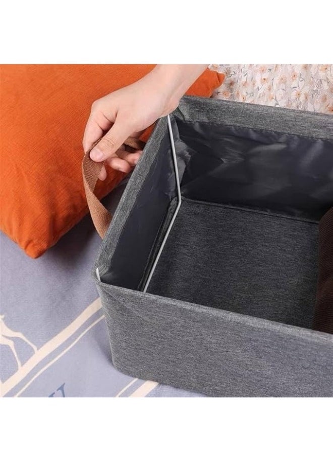 Generic 1pc Multi-purpose Canvas Storage Box for Clothes Pants Toys Sundry Foldable 44*28*14cm  - Image 3