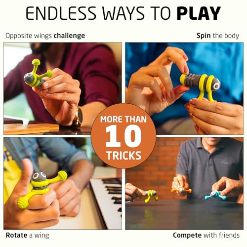 GIRGIT TOYS Rotobee | Fidget Spinner & Skill Toy | Stress, Anxiety Relief | For Kids, Adults | Sensory | ADHD & Autism | Boost Focus | Multi-Trick Spinner | Office & Desk Toy | Gift | Pack Of 2 - Image 4