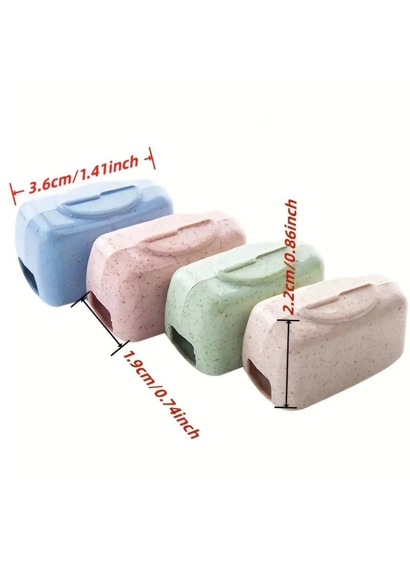 Goolsky 4Pcs Toothbrush Head Cover Caps Portable Tooth Brush Holder Protector Case For Travel Outdoor Camping Bathroom Organizer  - Image 4