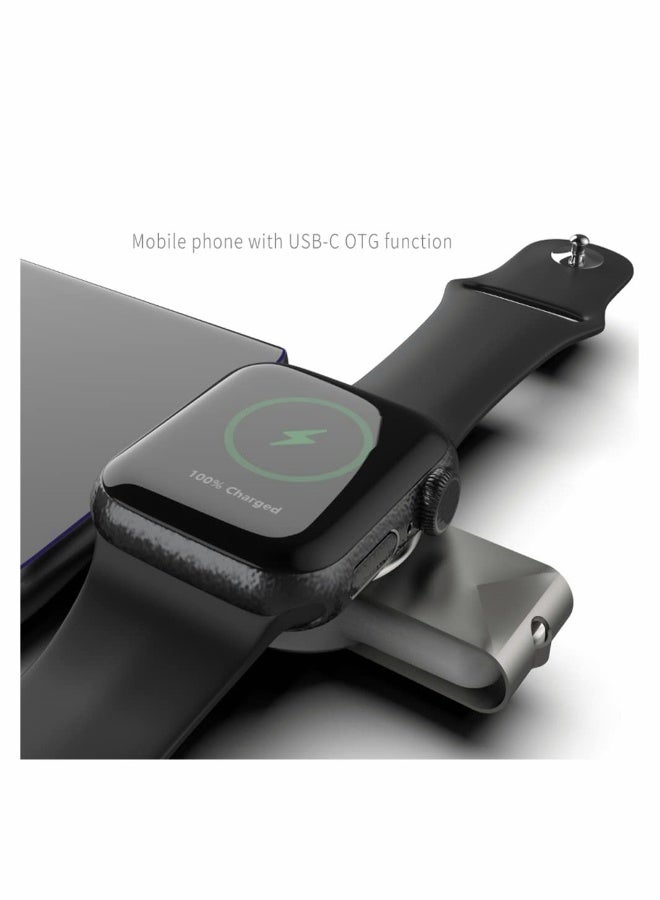 Portable Apple Watch Charger, Travel Wireless Magnetic Charger for Apple Watch with USB A and USB C Connector, Compatible with Apple Watch Series 1/2/3/4/5/6 (2 in 1)  - Image 4