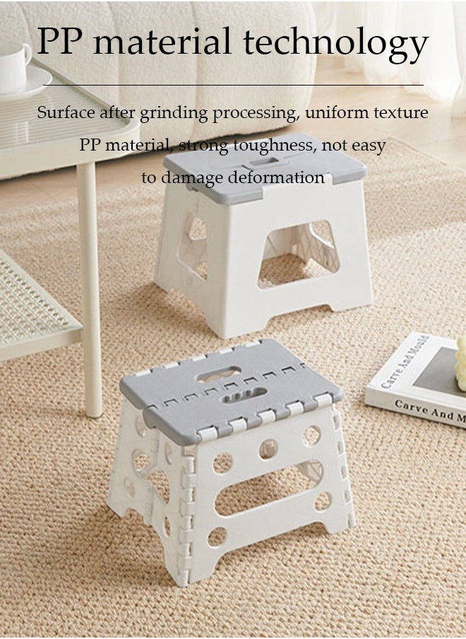 DUNISO - Folding step stool, plastic thick footstool outdoor stool, can be carried by hand, can bear up to 240 pounds, suitable for kitchen, bathroom, garden - Image 1