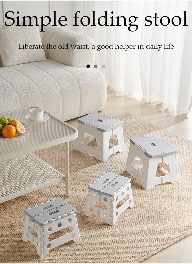DUNISO - Folding step stool, plastic thick footstool outdoor stool, can be carried by hand, can bear up to 240 pounds, suitable for kitchen, bathroom, garden - Image 1