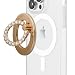 Sonix Magnetic Phone Grip and Phone Ring Holder Compatible with MagSafe Rotatable Kickstand and Phone Holder for iPhone 16 15 14 13 12 Series GoldClear Rhinestone - Image 2
