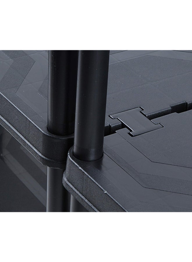 تاكتيكس رف تخزين بلاستيك مستطيل قائم بذاته 5 طوابق أسود 171 x 32 x 74 سم 320402 - Image 4