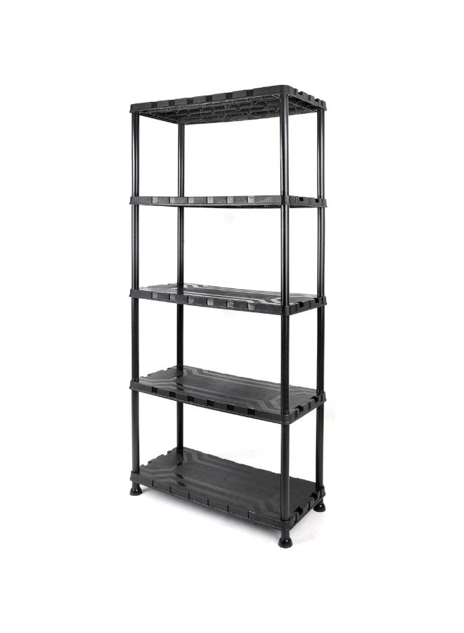 تاكتيكس رف تخزين بلاستيك مستطيل قائم بذاته 5 طوابق أسود 171 x 32 x 74 سم 320402 - Image 2