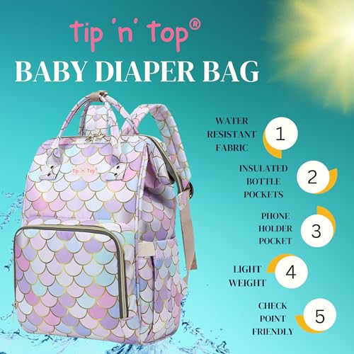 Tip 'n' Top Premium Stylish Trending Diaper Backpack for Newborns Diaper Bag Travelling Diaper Organiser Backpack for Moms (Rainbow Printed) - Image 3