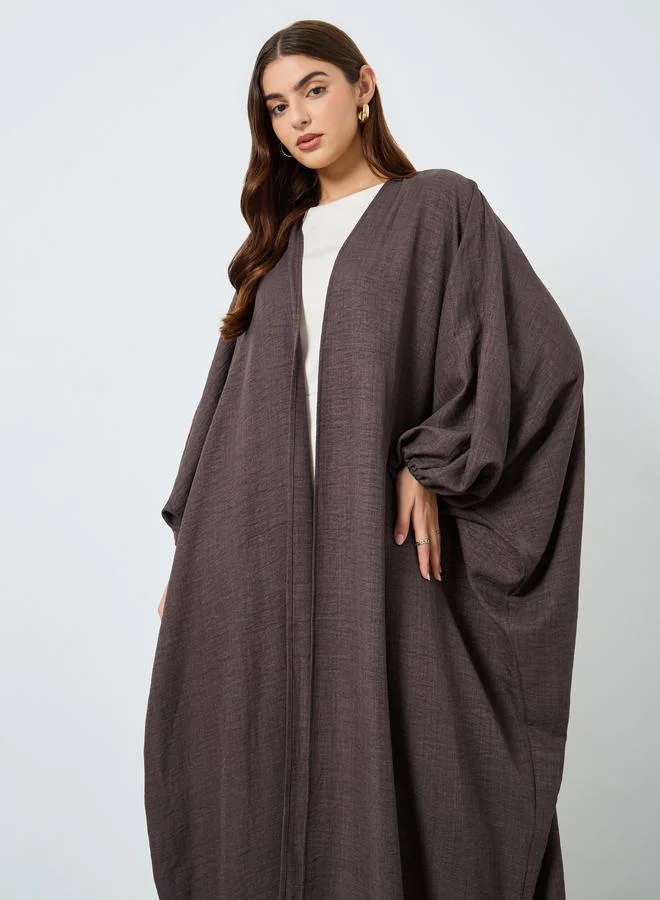 Take Two Textured Open Kimono Sleeve Abaya