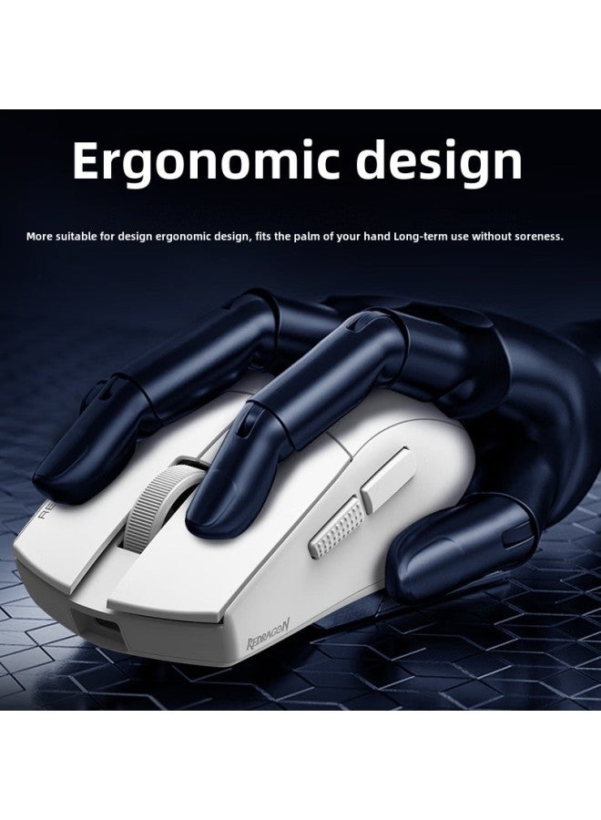 Red Dragon G49SE Three-Mode Wireless Mouse Bluetooth 2.4G Wired Lightweight E-Sports Game Mouse Professional Black-Color: G49 Three-mode Gaming Mouse-white - Image 3