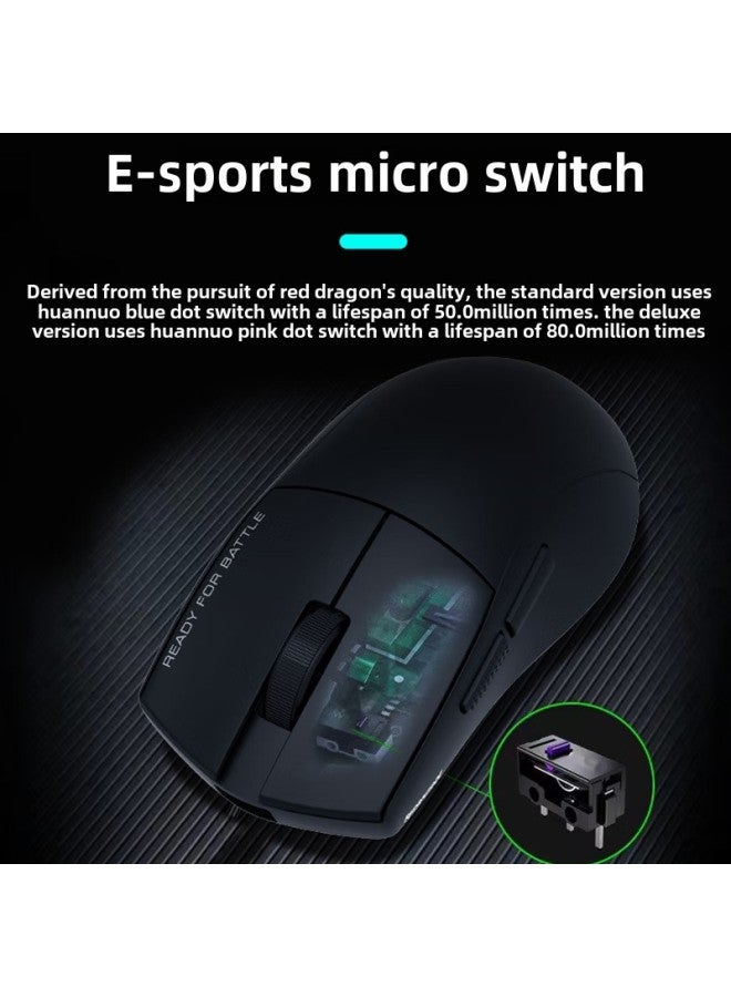 Red Dragon G49SE Three-Mode Wireless Mouse Bluetooth 2.4G Wired Lightweight E-Sports Game Mouse Professional Black-Color: G49 Three-mode Gaming Mouse-white - Image 4