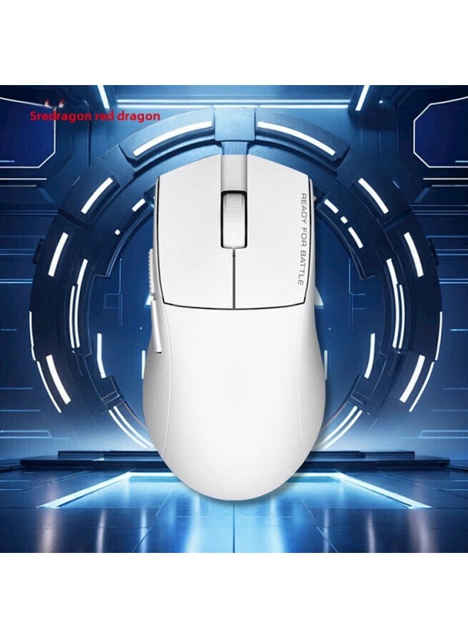 Red Dragon G49SE Three-Mode Wireless Mouse Bluetooth 2.4G Wired Lightweight E-Sports Game Mouse Professional Black-Color: G49 Three-mode Gaming Mouse-white - Image 2