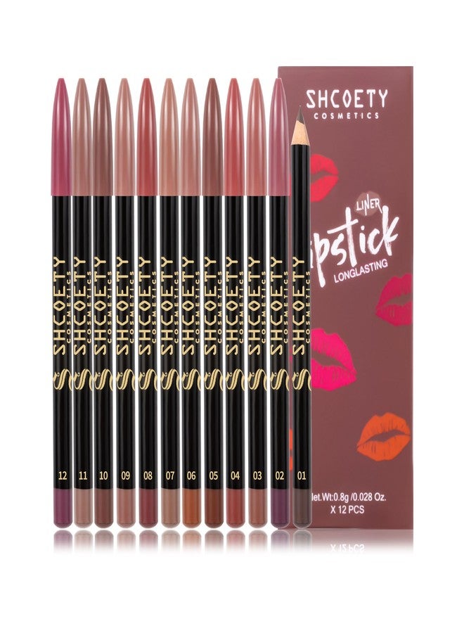 SHCOETY 24 Pcs Matte Lip Liner Set, Waterproof Longwear Lip Pencils, Smooth Soft High Pigmented Natural Lip Makeup (SH8007X+SH012X) - Image 4