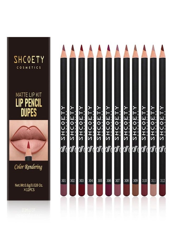 SHCOETY 24 Pcs Matte Lip Liner Set, Waterproof Longwear Lip Pencils, Smooth Soft High Pigmented Natural Lip Makeup (SH8007X+SH012X) - Image 3