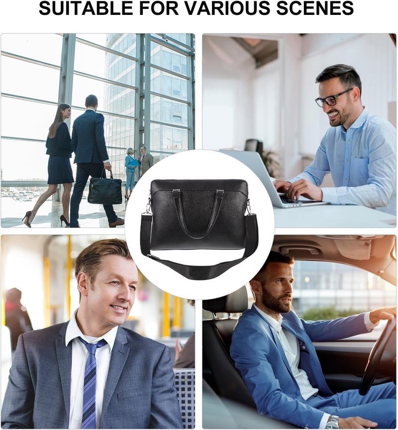 Angoily Fashion Business Briefcase Pu Leather Laptop Bag for Men Crossbody and Double Handle Design for Professionals and Students - Image 2