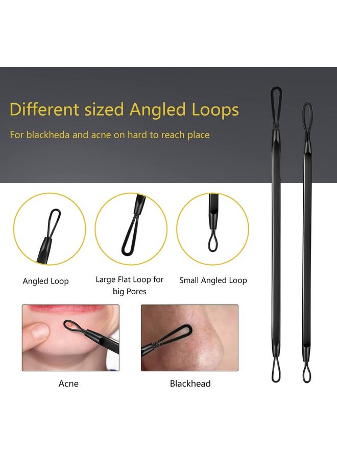 EvaHab - 19 Pcs Blackhead Remover Pimple Popper Tool Kitprofessional Blackhead Extractor Tool For Nose Face Stainless Comedone Extractor Blemish Whitehead Popping Tool With Portable Metal Case (Black) - Image 1