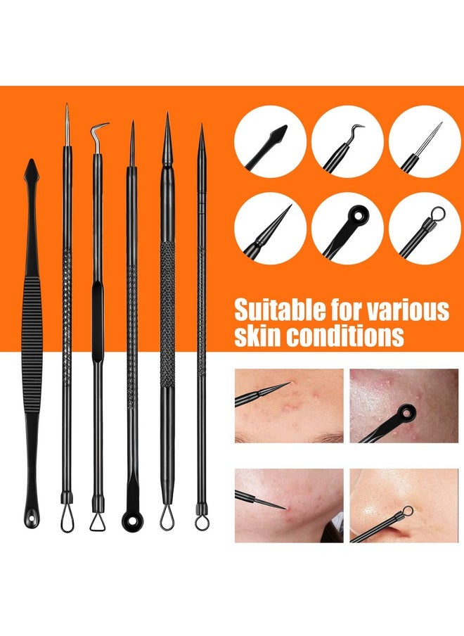 EvaHab - 19 Pcs Blackhead Remover Pimple Popper Tool Kitprofessional Blackhead Extractor Tool For Nose Face Stainless Comedone Extractor Blemish Whitehead Popping Tool With Portable Metal Case (Black) - Image 1