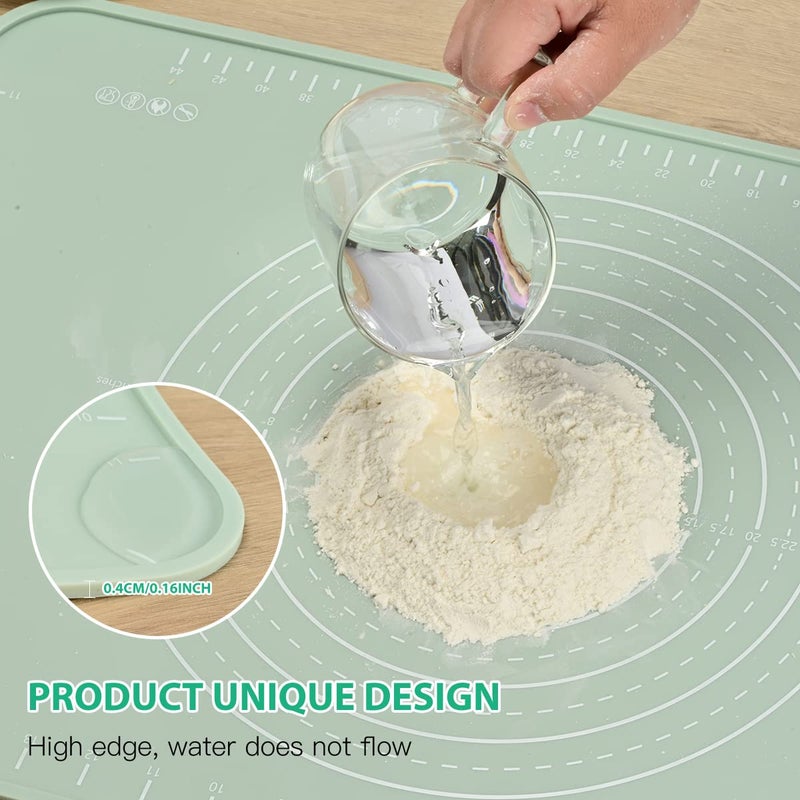 EuChoiz Silicone Pastry Mat 24"*16" Extra Thick Non Stick Baking Mat Food Grade Silicone Dough Rolling Bake Mat with Edge Heightening - Image 2
