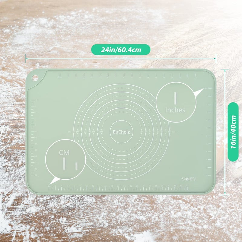 EuChoiz Silicone Pastry Mat 24"*16" Extra Thick Non Stick Baking Mat Food Grade Silicone Dough Rolling Bake Mat with Edge Heightening - Image 4