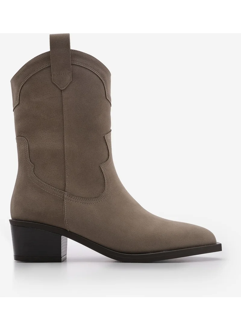 MARJIN Margin Women's Pointed Toe Stitch Detail Western Boots Voleta