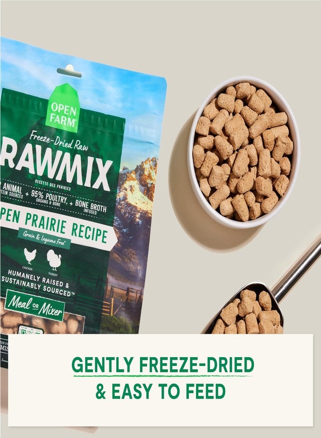 Open Farm أوبن فارم، قطع نيئة مجففة بالتجميد من رو ميكس، مكمل غذائي للكلاب ومُحسّن للوجبات، غني بالبروتين ومرق العظام، يحتوي على 95% من اللحوم الحقيقية والأعضاء والعظام، وصفة أوبن بريري مع الدجاج والديك الرومي، عبوة 13.5 أونصة - Image 2