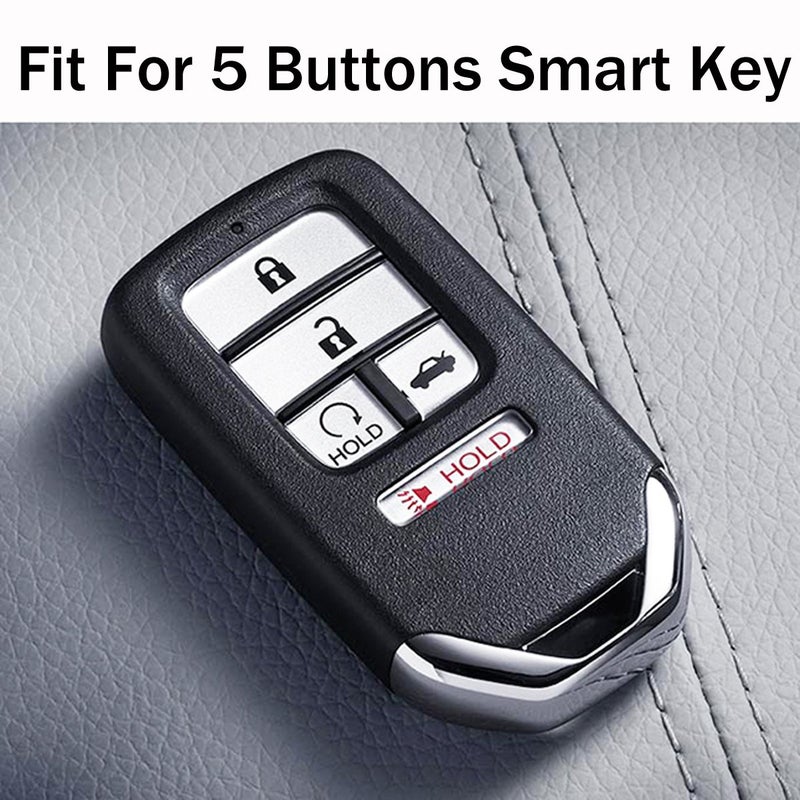 Coolbestda 2Pcs Coolbestda Silicone Full Protective Key Fob Remote Cover Case Skin Jacket for 2017 2018 2019 2020 2021 Honda Civic Accord Pilot CR-V 5 Buttons Smart Key A2C81642600 - Image 2