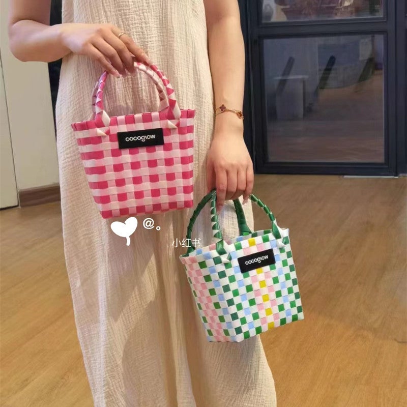 CC Women's Woven PVC Basket Bucket Bag - Image 4