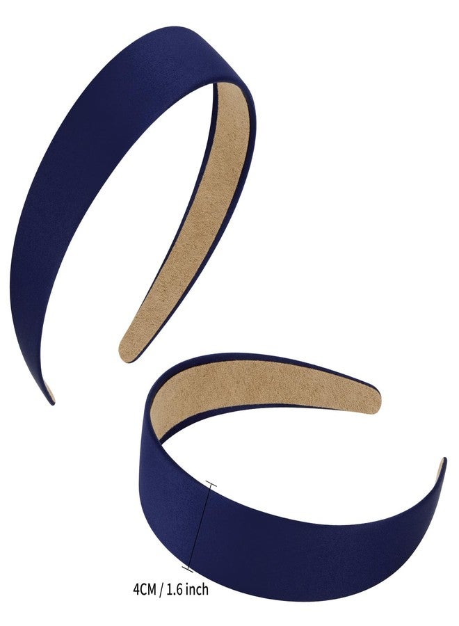 VELSCRUN Headband Navy Blue Satin Headbands for Women Girls Non Slip 1.3 Inch Women Hair Bands Halloween Cosplay Diy Holiday Head Band Gifts for Mothers Sisters Hair Accessories - Image 5