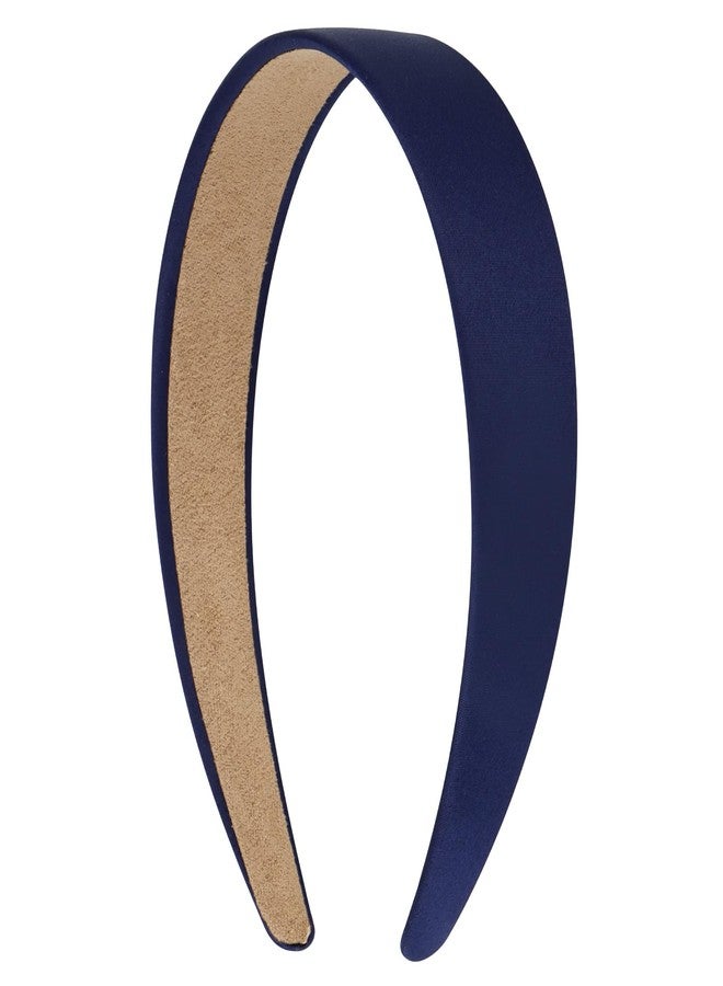 VELSCRUN Headband Navy Blue Satin Headbands for Women Girls Non Slip 1.3 Inch Women Hair Bands Halloween Cosplay Diy Holiday Head Band Gifts for Mothers Sisters Hair Accessories - Image 1