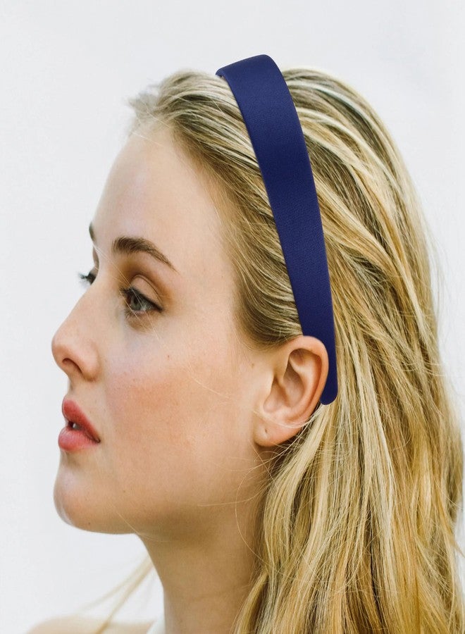 VELSCRUN Headband Navy Blue Satin Headbands for Women Girls Non Slip 1.3 Inch Women Hair Bands Halloween Cosplay Diy Holiday Head Band Gifts for Mothers Sisters Hair Accessories - Image 2