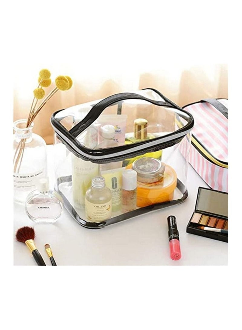 بلومنغ تايم طقم حقائب مستحضرات التجميل مكون من 4 قطع - إصدار شفاف ، أسود ، وردي - Image 4