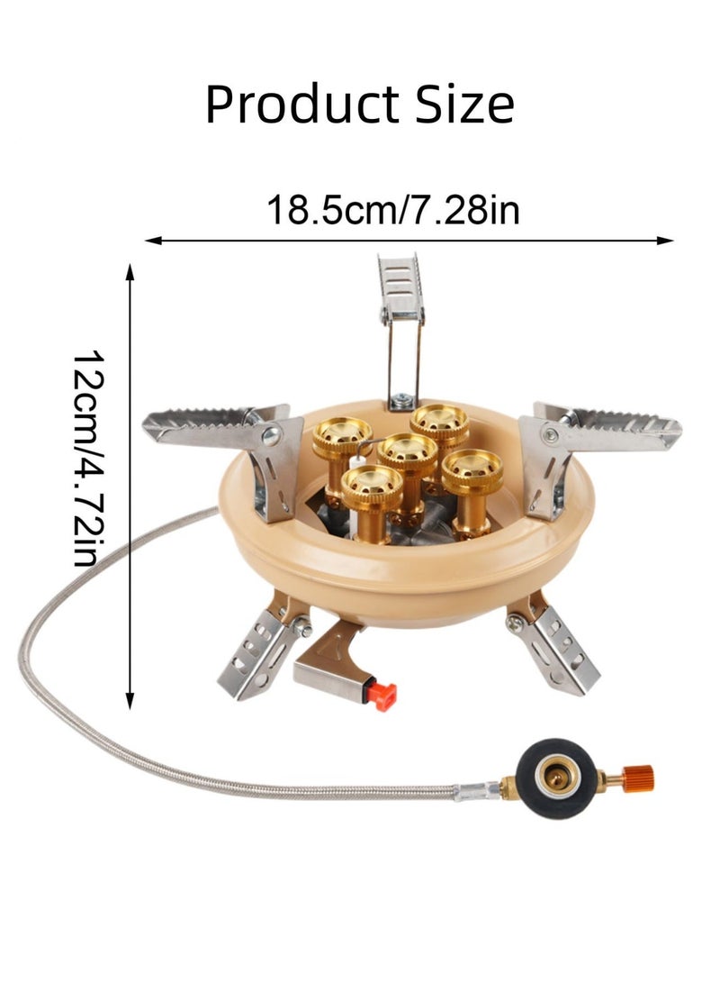 بي إس موقد تخييم محمول متعدد الوقود | موقد قابل للطيّ ومقاوم للرياح بقوة ١٦٠٠٠ واط | مع محول لعلبة الوقود وحقيبة حمل | للطهي في الهواء الطلق | للتخييم والطوارئ (كاكي) - Image 2