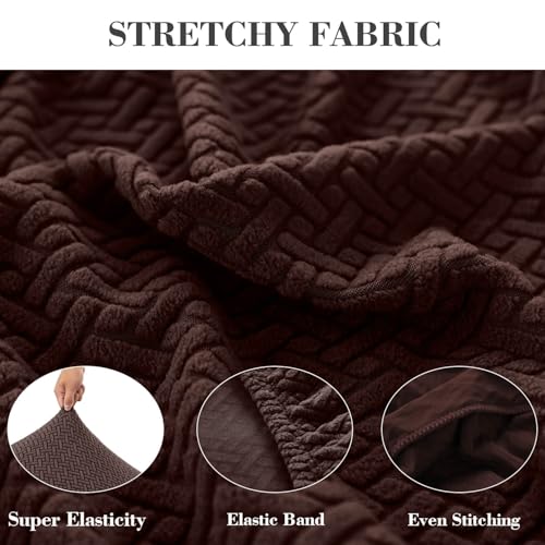 Disayu Magic Sofa Covers Couch Covers 2024 New Couch Cushion Covers Universal Sofa Covers Washable Stretch Slipcovers for Sectional Sofa (Texture Brown, Large Single Seat Cover) - Image 5