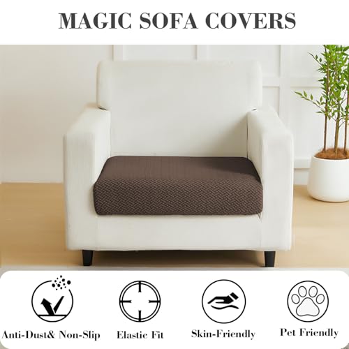 Disayu Magic Sofa Covers Couch Covers 2024 New Couch Cushion Covers Universal Sofa Covers Washable Stretch Slipcovers for Sectional Sofa (Texture Brown, Large Single Seat Cover) - Image 3