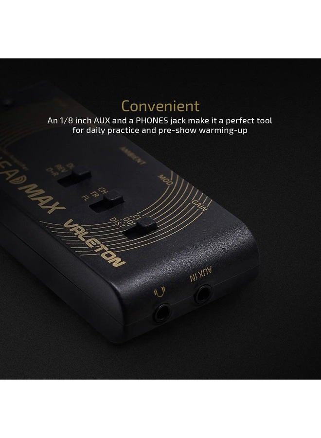 Valeton RH-100 Rushead Max - USB Chargable Portable Pocket Guitar Bass Headphone Amp Carry-On Bedroom Plug-In Multi-Effects - Image 4