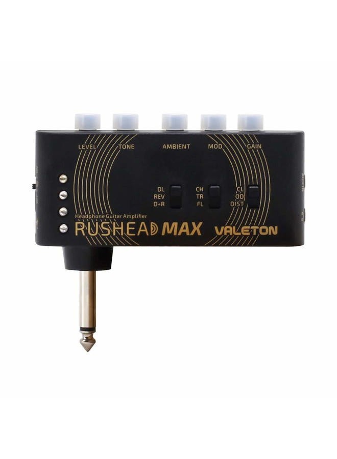 Valeton RH-100 Rushead Max - USB Chargable Portable Pocket Guitar Bass Headphone Amp Carry-On Bedroom Plug-In Multi-Effects - Image 1