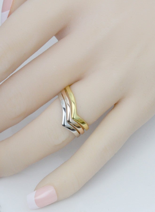 Metal Factory Sz 4 Sterling Silver 925 Chevron Stackable Ring - Image 3