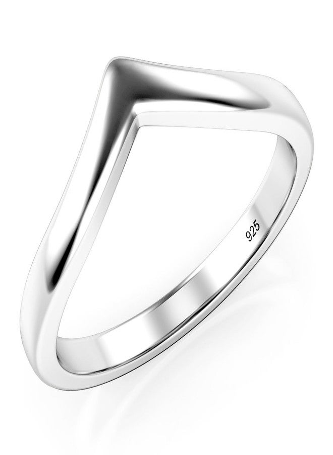 Metal Factory Sz 4 Sterling Silver 925 Chevron Stackable Ring - Image 1