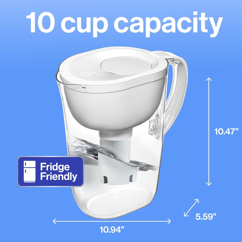 BRITA Brita Large Water Filter Pitcher for Tap and Drinking Water, Includes 1 Standard Filter, BPA-Free, Lasts Two Months, 10-Cup Capacity, Bright White  - Image 4