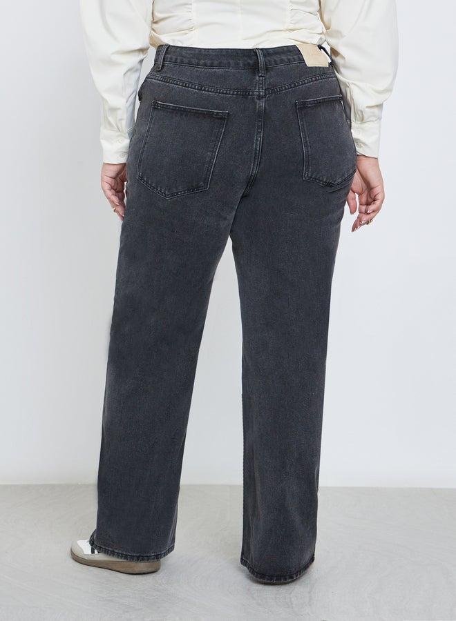 Styli Plus High Rise Straight Fit Jeans - Image 4
