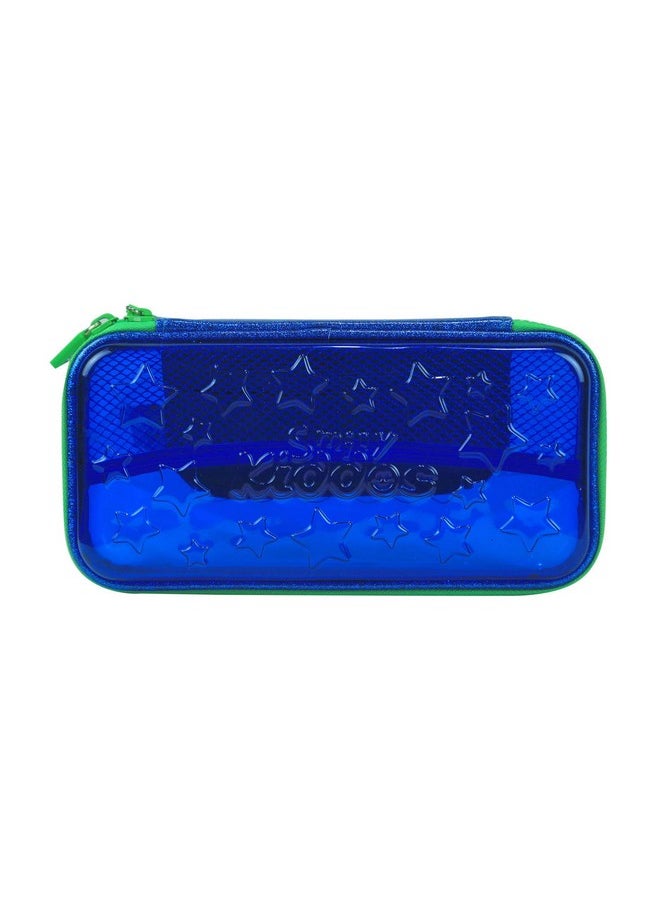 SMILY KIDDOS Smily Kiddos Pvc Transparent Hardtop Pencil Box | Star Pencil Box For Kids | Transparent Pencil Box (Black/Blue/Purple/Pink/Light Blue)  - Image 1