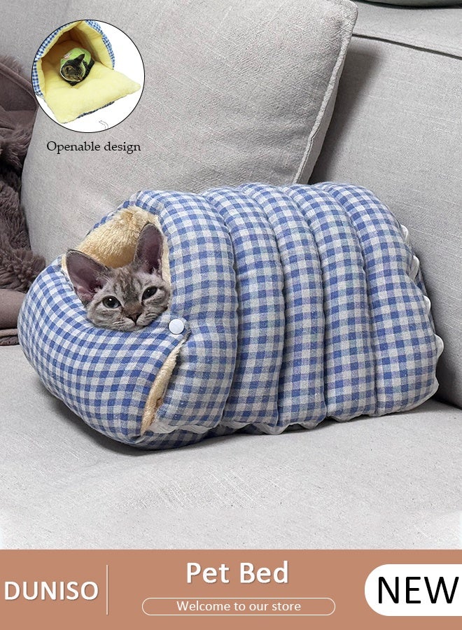 DUNISO Half-Enclosed Cat Bed,Cat House, Cat Cave, Cat Sleeping Bed,Soft Plush Indoor Pet Bed Sofa,Washable Dog Bed,Portable Winter Warm Pet Bed Puppy Dog Calming Bed,Foldable Pet Cave Bed for Dogs and Small Cats - Image 1